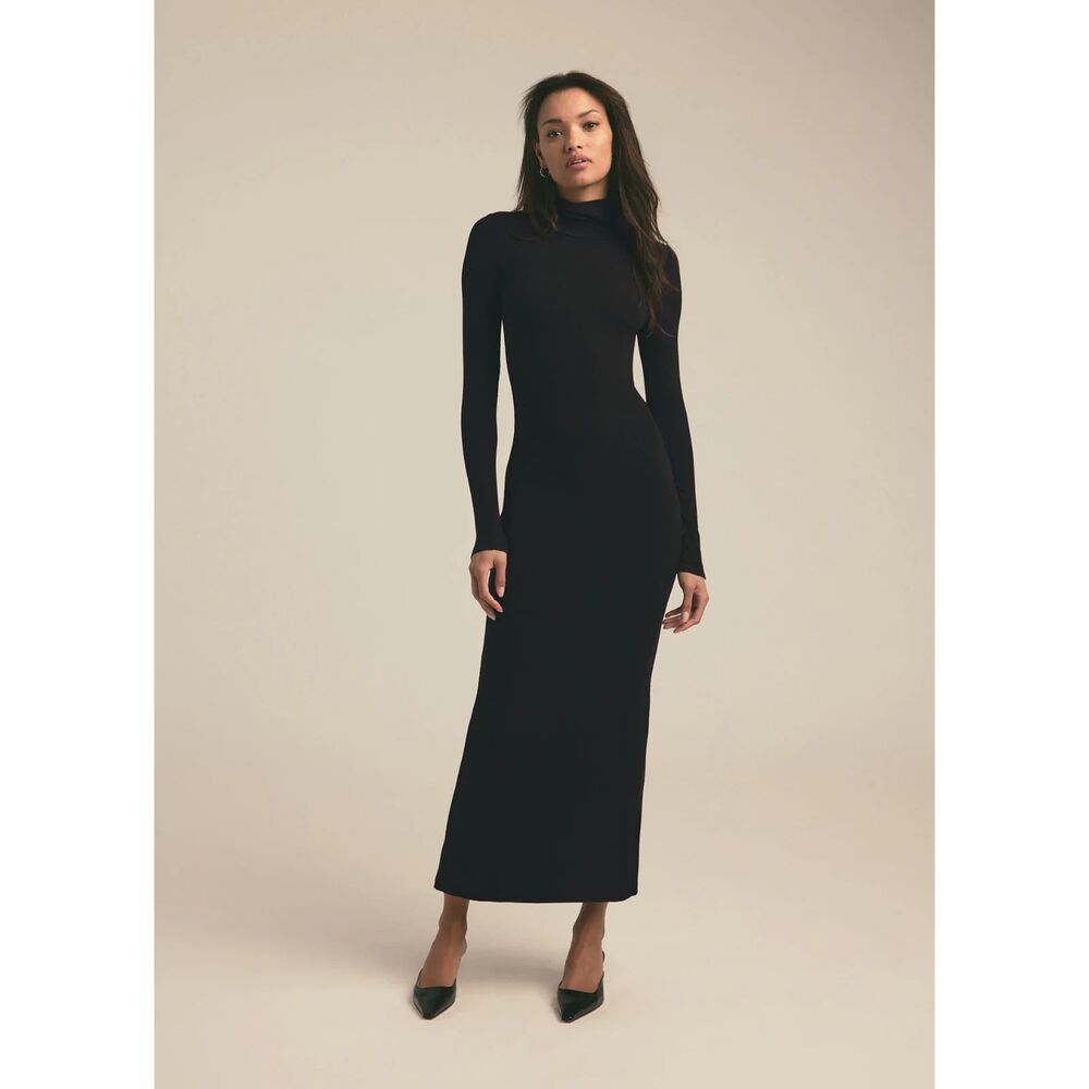 Favorite Daughter NWT The Millie Dress Maxi Bodycon Turtleneck Black Small New